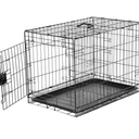 Amazon Basics Durable, Foldable Metal Wire Dog Crate with Tray, Single Door, 30 x 19 x 21 in, Black