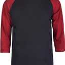 TOP PRO Men's 3/4 Sleeve Casual Raglan Jersey Baseball Tee Shirt, Large
