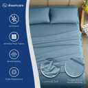 DREAMCARE Twin XL Sheet Sets - 4 pcs Breathable Cooling Bed Sheets - up to 15" Deep Pocket Twin XL Sheets Set with Side Pockets - Extra Soft 100% Brushed Hypoallergenic Hotel Luxury Bedding Mnrl Blue | - up to 15" Deep Pocket XL Twin Sheets with Side Pockets - Extra Soft - Double Brushed Hotel Luxury Bed Sheets - Mineral Blue
