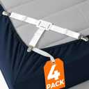 Bed Sheet Holders - Adjustable Elastic Fasteners with Metal Clips - Sheet Clips Keeping Sheets in Place - Stay in Place Fitted Bedding Straps - Bed Corner Holders - Firm Tight Suspenders for Mattress