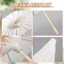 Sanwuta 8 Pcs 23.6 Inch Paper Parasol Umbrellas Chinese Japanese Handmade Oil Paper Sun Umbrella for Wedding Bridal Party Photo Props DIY Decor Garden Parties Tea Party Decorations