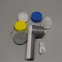 PUFTEM Electric Spin Scrubber, Cordless Shower Scrubber with Battery Level Display, 2 Speeds Electric Scrubber for Cleaning with 6 Replaceable Heads, Cleaning Brush for Bathroom/Sink/Window (Gray)