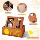 Pet Urns for Dog Cat Ashes, Wooden Dog Urn with Photo Frame, Cremation Urn Keepsake Memory Box with Small Collar Holder, Loss Pet Memorial Remembrance Gift, Vintage Color