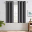 RYB HOME Blackout Curtains for Bedroom 54 Inch Length 2 Panels - Thermal Insulated Room Darkening Kitchen Window Curtains, Thick Privacy Drapes for Nursery Kids Room Dorm, W42xL54, Grey