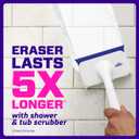 Mr. Clean Magic Eraser Shower & Tub Scrubber, Bathroom Cleaner, All in One Bathroom Cleaner, Lemon Starter Kit, 1 Scrubber & 2 Foaming Magic Erasers