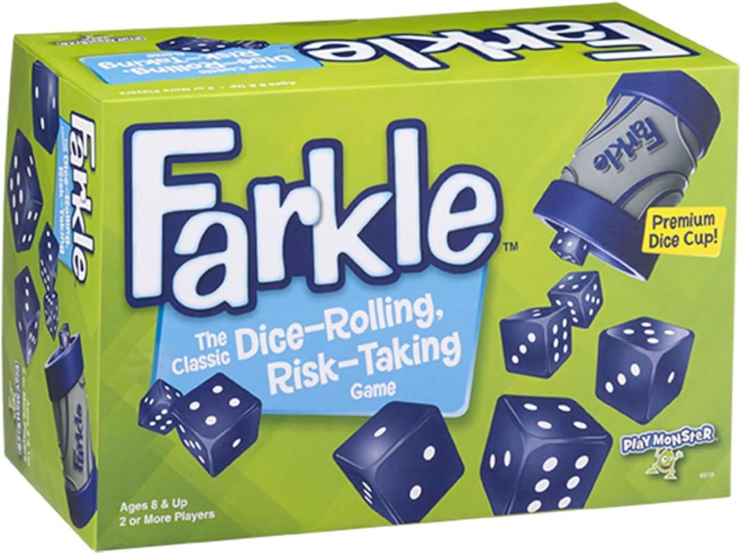 Farkle Classic Dice Game  Premium Kids Games, Dice Games, Family Games, Travel Games, Adult Games, Board Games, Dice Cup, Dice Set, Farkle Score Sheets Included, Ages 8+