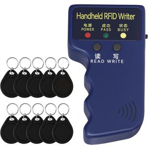 RFID Copier 125khz RFID Reader Writer Handheld ID Copier for T5577 or EM4305+10pcs T5577 Keychains
