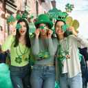 2 x Mega-L St Patricks Day Necklaces, 18Pcs Green Gold Clover St Patricks Beads Accessories, Irish Bead Shamrock Necklaces, 6 Style Glitter Pendants for Parade Irish St Patricks Day Themed Party Favor
