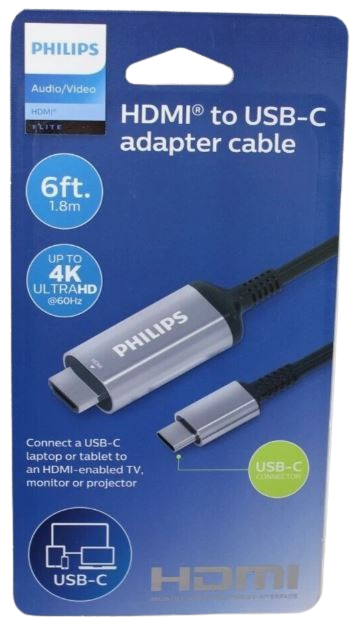 Philips Elite SWV9120C/27 6' USB-C to HDMI Adapter Cable