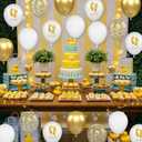 Baby Shower Foot Print Balloons, 30Pcs 12inch Gold White Balloons With Baby Foot Printed Balloon for Neutral Baby Shower Gender Reveal Birthday Wedding Decorations