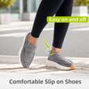 OrthoComfoot Women's Orthopedic Slip On Loafers: Comfortable Orthotic Walking Shoes with Arch Support for Plantar Fasciitis, Canvas Thick Sole Loafers for Foot and Heel Pain Relief (Gray)