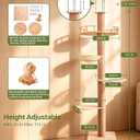 4-Level Floor-to-Ceiling Cat Tree Height Adjustable (55-115in) | Space-Saving Tall Cat Tower with Scratching Posts, Jump Platforms, Hammock | Heavy Duty Cat Activity Center for Indoor Cats