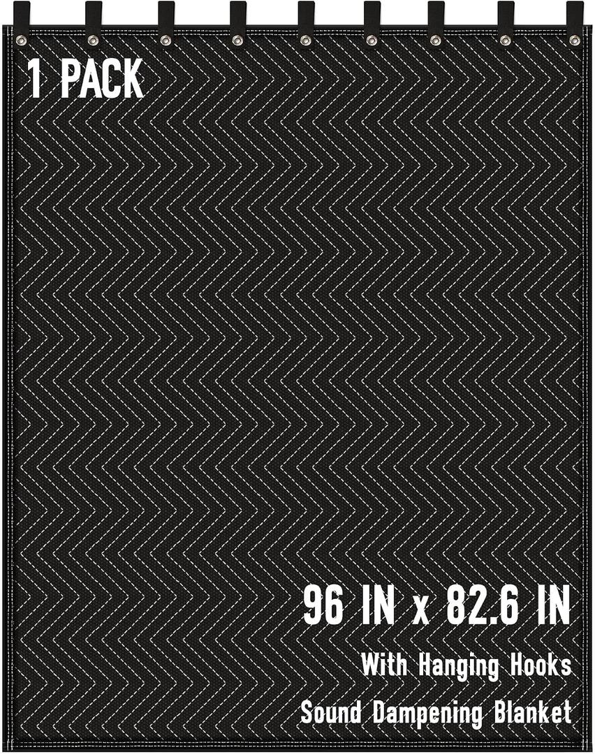 Large Sound Dampening Blanket,96" x 80" Sound Absorbing Studio Blanket,Noise Cancelling Studio Acoustic Blanket Curtain/Light Blocker/Moving Blanket, 1 Pack