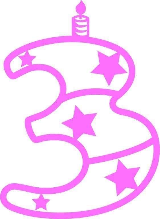 Design With Vinyl Design With Vinyl Wall Decal Third Birthday Pink rd Number Three Birthday Motivational Wall Decal for Boys Girls Bedroom - Size: 21 Inch X 17 Inch 