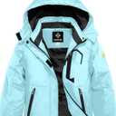 GEMYSE Girl's Waterproof Ski Snow Jacket Fleece Windproof Winter Jacket with Hood (6-7, Light Sky Blue)