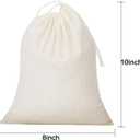 50 Pcs Muslin Burlap Bags with Drawstring 8 x 10 Inch, Small Cotton Pouches