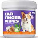 Dog Ear Wipes,Gently Remove Ear Wax & Dirt,Relieve Ear Itching Fresh Coconut Scent, All Natural Ingredients Dog Ear Cleaning Wipes - 50 Count (1.6'' 50pcs Purple)