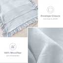 QSH Light Blue Ruffled Pillow Shams Queen Size Set of 2, Shabby Farmhouse Pillow Cases 20"x30", Boho Chic Bedding Pillow Covers Queen Ultra Soft and Breathable Microfiber Pillow Sham