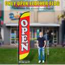 Fulmoon 4 Pcs Large Feather Open Flag 10.7 Feet Open Sign Flag Red Yellow Advertising Feather Banner for Outside Business Advertising (Pole and Hardware Are Not Included)