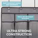 2 x HOME GENIE Over the Door Hanging Shoe Organizer, 24 Breathable Mesh Pockets, Closet Rack Storage Holder, Stay in Place Hooks Hang on Closets, Hanger Holds Up to 40 lbs for Shoes, Accessories, Gray (Pack of 1)