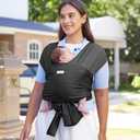 Momcozy Baby Carrier AirMesh - The Perfect Summer Water Sling for Newborns to Toddler 8-35 lbs - Cooling, Breathable and Lightweight Baby Wrap, Nice for Summer, Pool, Beach, Swimming, Black