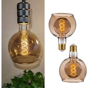 SD LUX Large Globe G40 Vintage LED Light Bulb 6W 250LM(Equl.25W), Dimmable Oversized Giant Decorative Edison Bulb Smoke Glass for Pedant Lighting or Floor Lamp, E26 Warm White, 2 Pack (Smoke, 2 Pack)