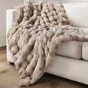 Electric Heated Blanket for Girls & Women, Soft & Luxurious, Faux Rabbit Fur Heating Throw Blankets, 6 Heat Settings, Overheat Protection, Quick Heating, Memory Function, Gift-Ready Design, 50"x60" (Cream White)