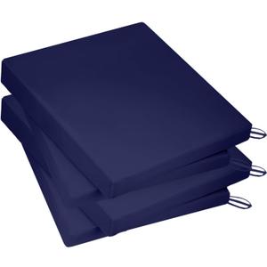 Outdoor Chair Cushions for Patio Furniture, 18.5X16X2 Patio Chair Cushions Set of 4, Waterproof Square Outdoor Seat Cushions with Non-Slip Bottom & Ties, Fade Resistant Chair Pads, Navy