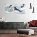 Abstract Canvas Wall Art Modern Blue and Gray White Feather Wall Decor Picture Canvas Print for Living Room Blue Wall Art Butterfly Wall Art Abstract Home Bedroom Office Decoration Stretched 24x48inch