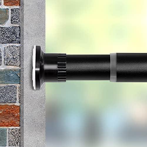 Vailge Room Divider Tension Curtain Rod, Shower / Windows Curtain Rods, 43-83 Inch,No Drilling,Adjustable Bathroom Stall Tension Pole-Black