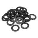 PATIKIL M25 Rubber Flat Washer, 100 Pack 25mm ID 39mm OD 2.5mm Thick Sealing Spacer Gasket Ring for Faucet Pipe Water Hose Fastener Bolt, Black