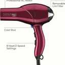Infiniti PRO CONAIR Hair Dryer with Diffuser, Professional AC Motor, Tourmaline Ceramic Technology Blow Dryer, Includes Concentrator and Blowout Brush, Burgundy