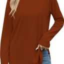 Laughido Women's Casual Raglan Long Sleeve Tunic Round Neck Curved Hem Loose Fit 2025 Basic Long Sweatshirt (M)