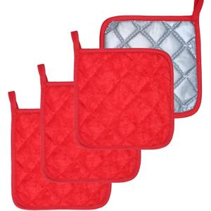 4 Pack Pot Holders for Kitchen Clearance Oven Potholders Sets for Kitchens Hot Pads for Kitchen Countertops Heat Resistant Red