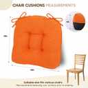 D-Shaped Chair Cushions, 4" Thick Dining Chair Pads Machine-Washable, Seat Cushions for Chair 18" x 18", Set of 6 18-Orange-6