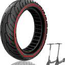 8.5x2.0 Inch Tubeless Tire, Fit for Xiaomi m365/pro Aovopro ES80 MOTORAUX Hurtle iScooter i9/ i8 Electric Scooter Front Rear Tire, 50/75-6.1 8 1/2x2 General Solid Tire, Red 1pc
