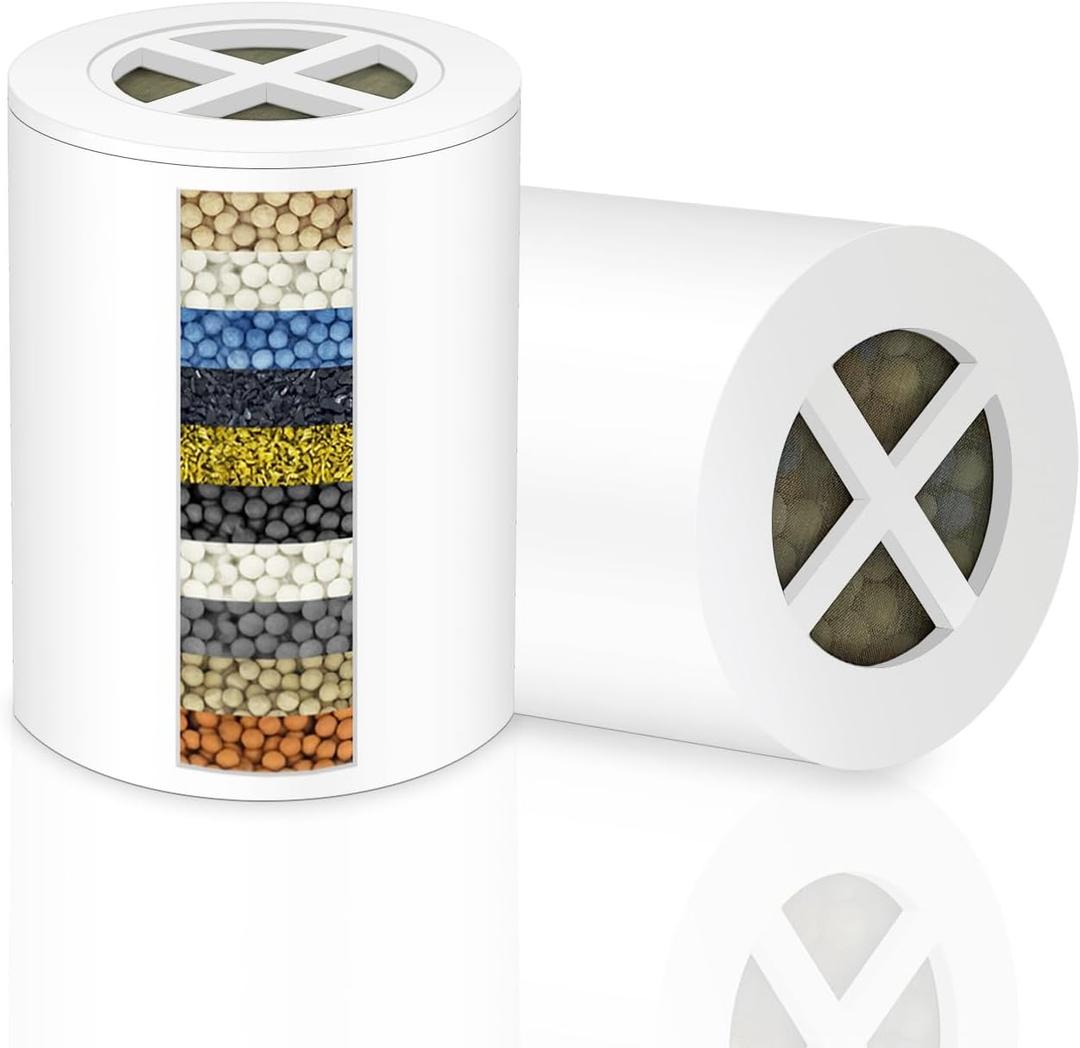 A-01 Replacement Filter Compatible with Afina Filter Shower Head, Clean Water, High Pressure Shower, Reduce Dry Skin Itching and Dandruff, Improve Your Skin and Hair Condition, 2 Pack