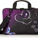 iColor Purple Butterflies Canvas Laptop Carrying Shoulder Sleeve Case Protective Bag Briefcase Fits 11.6 12 12.9 13 13.3 Inches Laptop Ultrabook Netbook CSH-05