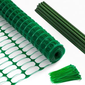 Temporary Fence Plastic Fence with Posts, Safety Barrier for Dogs Snow Mesh Fencing with Steel Stake Movable Portable Fencing Fence Roll 40In High 100Ft Long for Garden Backyard Outdoor