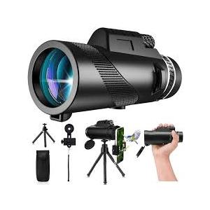 MonocularTelescope 80x100 High Powered Monoculars High Definition for Adults High Powered with Smartphone Adapter Telescope Hunting Wildlife Bird Watching Travel Camping HikingDark Green