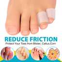 Welnove Gel Toe Protectors,8 PCS Small(Thicken) + 8 PCS XS(Routine) Toe Sleeves,Transparent Silicone Tubes for Corns,Blisters,Calluses,Pinky Toe Cushions to Reduce Friction and Protect Injured Toes