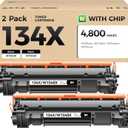 134X Toner Cartridge 2-Black with chip High Yield Replacement for HP 134X W1340X 134A W1340A Compatible with HP Laserjet M209dw MFP M234dw M234sdw M234sdn Printer Ink M209dwe M234dwe M234sdwe M234sdne