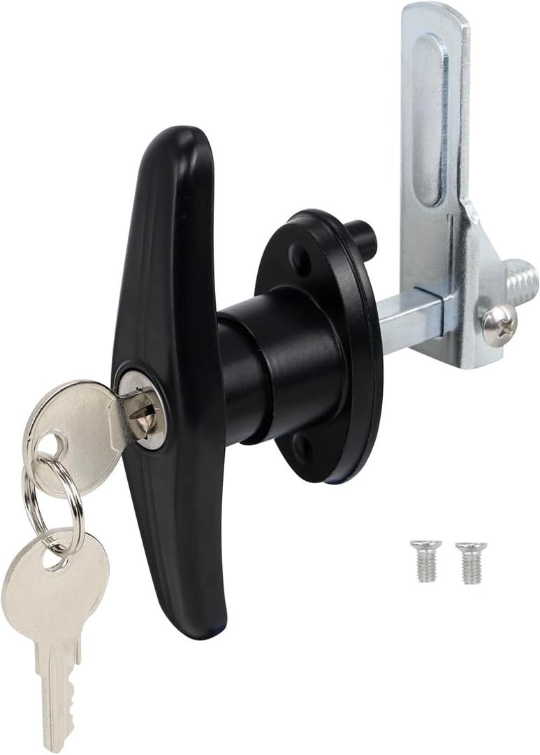Keyed-Alike Locking T-Handle Kit for Truck Camper Shell/Cap & Topper - Black T-Handle Lock Set with Door Compatibility (Right)