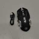 MELOGAGA Wireless Gaming Mouse Bluetooth Mouse RGB Rechargeable 2.4G USB Cordless Computer Mice with 7 Color Backlit, 6 Buttons & Silent Click for Laptop, iPad, Mac OS, PC, Windows -Black