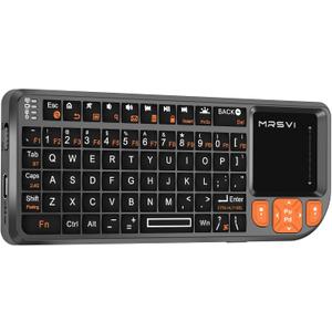 Mini Keyboard with Touchpad, Bluetooth + 2.4G Dual-Mode Ultra-Thin Portable Keyboard | Rechargeable Keyboard with 7-Color Backlit for Tablet/PC/phone/TV