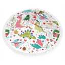 Christmas Dinosaur Christmas Tree Skirt 48 Inch Tree Skirt for Holiday Christmas Decorations Xmas Tree Skirt with White Fringed Border