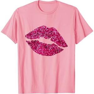 Gifts Vintage Sexy Pink Lipstick Beauty Kiss Lips T-Shirt, Small