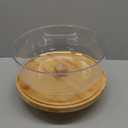 Bamboo Cake Stand with Lid, 6-in-1 Multifunctional Cake Plate, Cake Holder, Serving Tray, Fruit Platter, Salad Bowl, Dessert Table Display & Acrylic Cake Dome Cover (Wood)