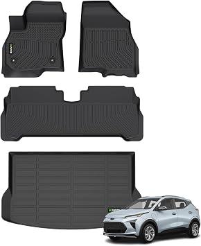 HAFIDI Floor Mats & Cargo Liner for Chevy Bolt EUV 2022 2023 2024 (Not EV) Custom Fit, All Weather Protection, Non-Slip, Automotive Floor Liners, Raised Edge, Full Set Accessories, TPE, Black