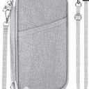 Family Passport Holder for Travel, RFID Blocking Travel Document Organizer with Flexible Carrying Style, Portable Passport Wallet and Essentials for Trip (Grey)